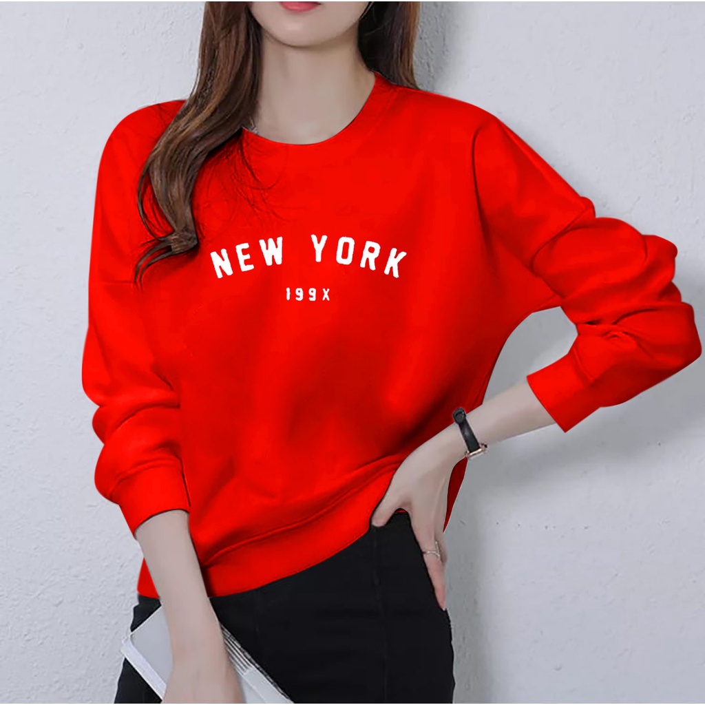 baju trendy NEW YORK wanita terbaru-kaos distro cewek lengan panjang keren kekinian-baju cewek kece terlaris