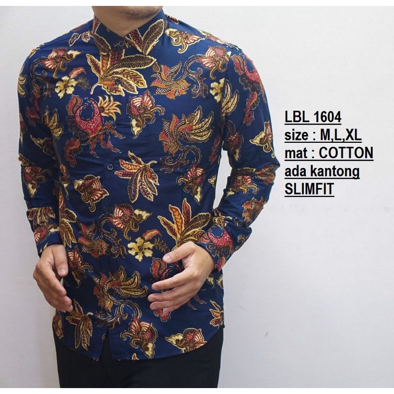 SUPER MEN KEMEJA BATIK PRIA SLIMFIT LUIGI BATANI BAJU MURAH SLIM FIT LBL 500