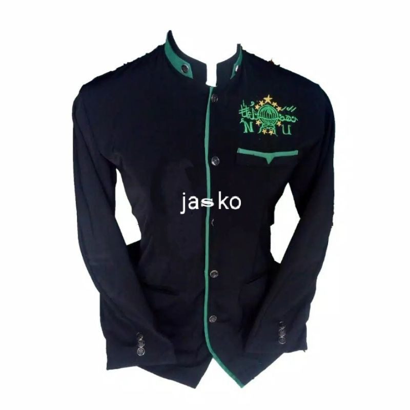 Jasko Bordir hitam lis hijau nu Baju Pria Dewasa Jas Koko Motif Terbaru 2025