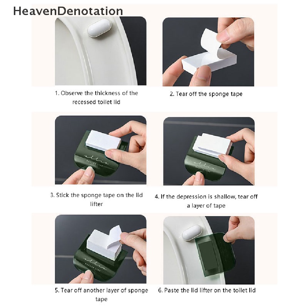 [HeavenDenotation] Portable Nordic Transparent Toilet Seat Lifter Toilet Lifting Device No Touching