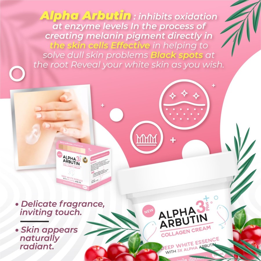 [ Cream Pemutih ] Alpha Arbutin 3 Plus Collagen Deep Essence White Cream