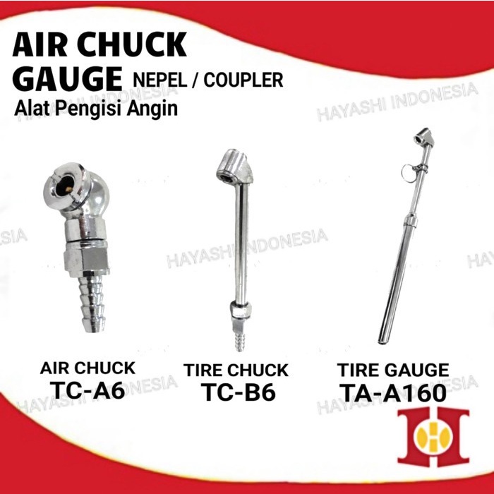 Alat Pengisi Angin Pompa Ban Mobil Motor Tire Chuck Gauge