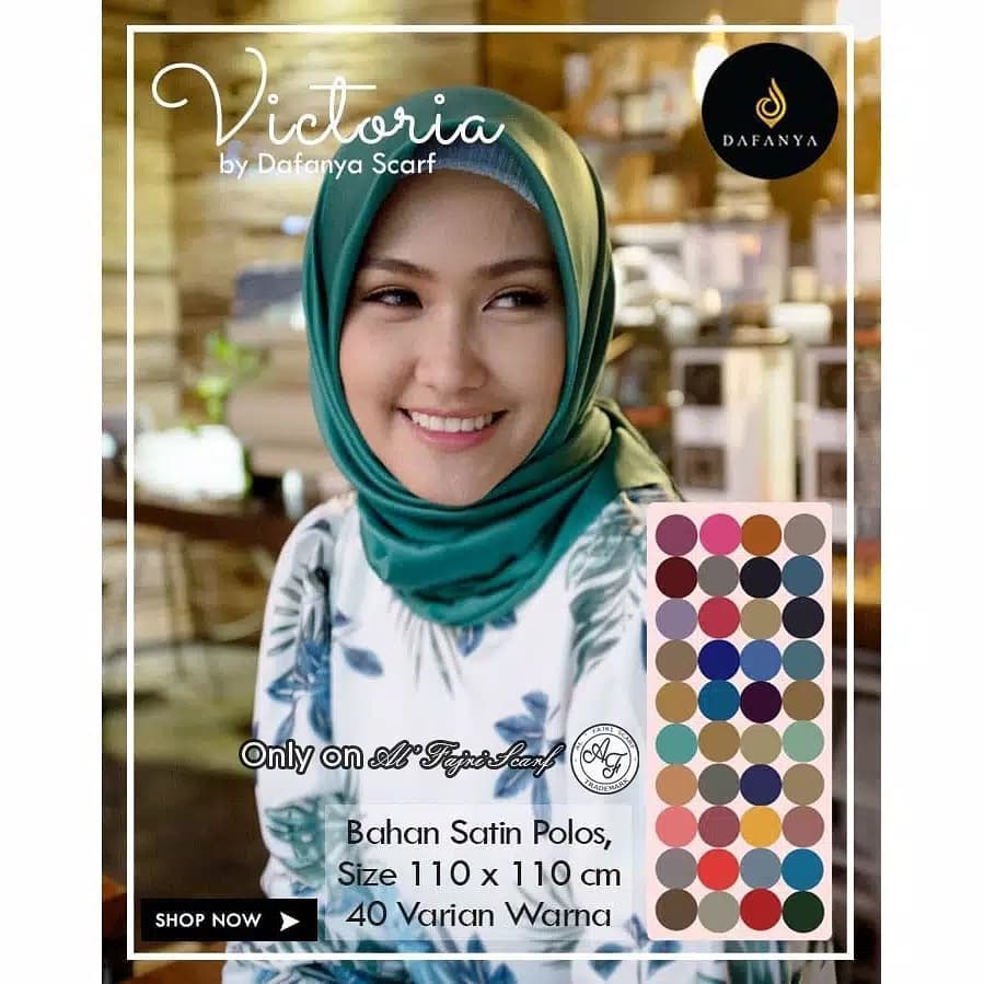 hijab satin victoria dafanya segiempat polos satin premium segiempat satin polos