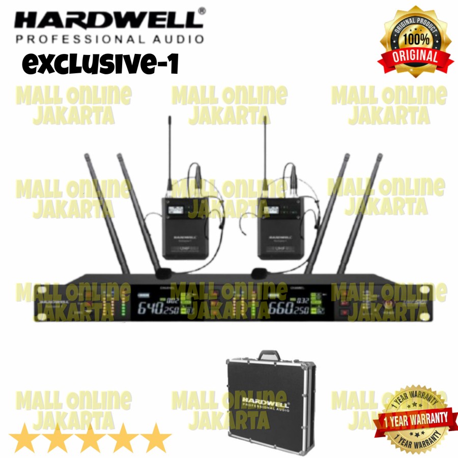 Mic wireless Hardwell Exclusive 1 original 2 mic clip on / 2 headset