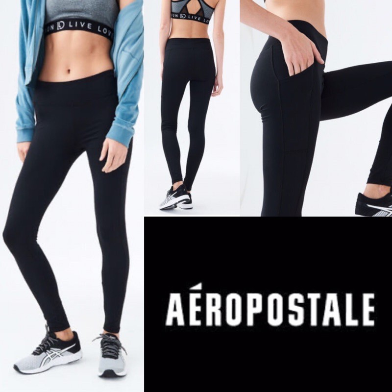 AEROPOSTALE sport pocket long legging (full black)