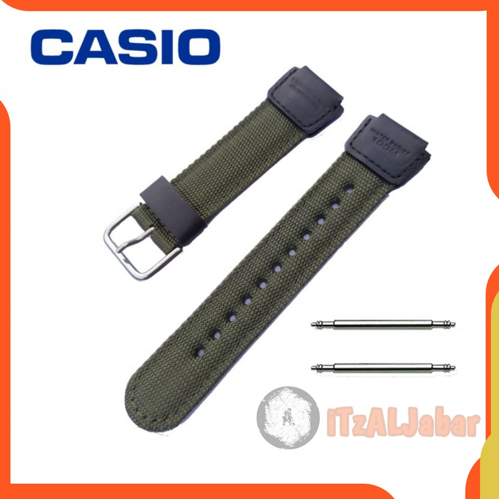 Tali jam tangan Casio SGW450 Nylon Leather strap 18 mm Tali jam Casio SGW 450