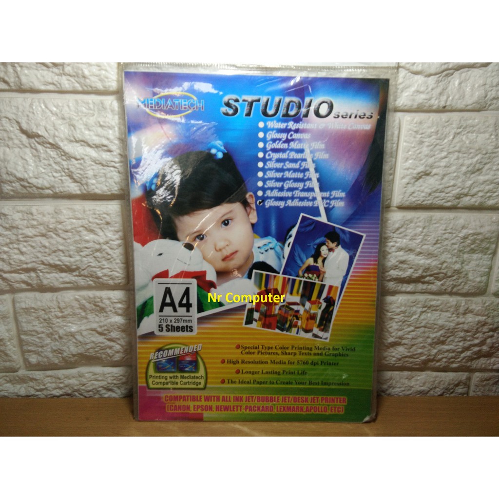 

Kertas Glossy Adhesive PVC Film Mediatech A4
