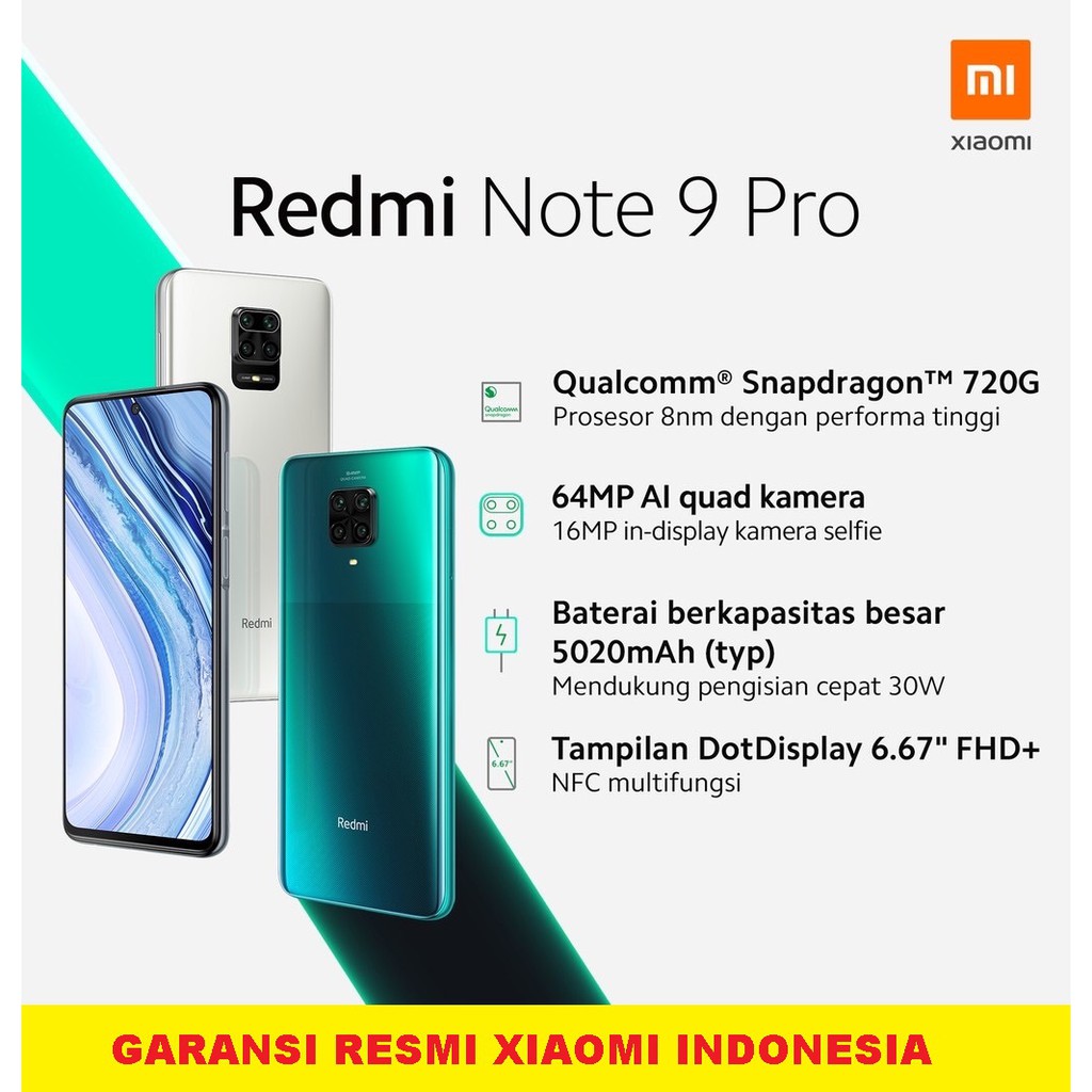 Xiaomi Redmi Note 9 Pro 64GB 128GB 6/64 8/128 Garansi Resmi | Shopee