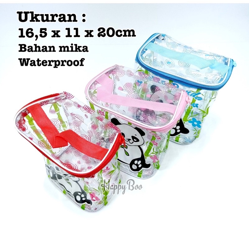 tas komestik make up pouch mika tinggi waterproof tas shampoo panda bee lebah make up bag travel