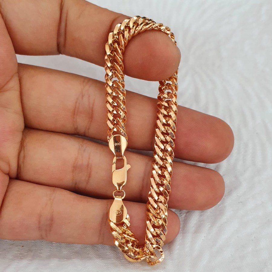 gelang rantai hollow sisik naga emas 70% 700 70 % 16k