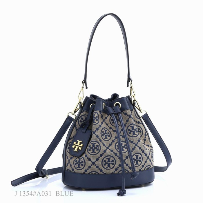 tas wanita TAS WANITA TORY BURCH BUCKET BAG 1354#A031 TAS BUCKET IMPORT BRANDED - Blue selempang ter