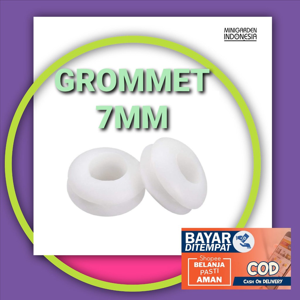 KARET GROMMET selang PE 7 mm pipa PVC 1/2 inch rubber seal dutch bucket hidroponik 5 mm anti bocor