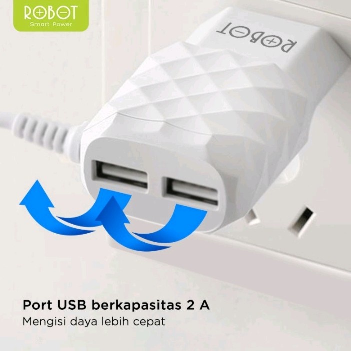 GARANSI 1TAHUN TRAVEL CHARGER ROBOT RT-K5 RTK5 2,1 A FAST CHARGING