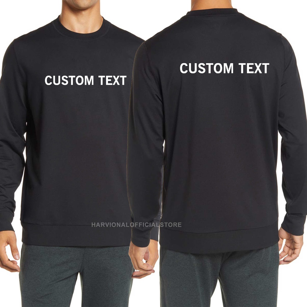 Parisdivarious Sweater Hoodie Sweatshirt Crewneck Custom Depan belakang Bahan Fleece Size S - XXL (Pria &amp; Wanita)