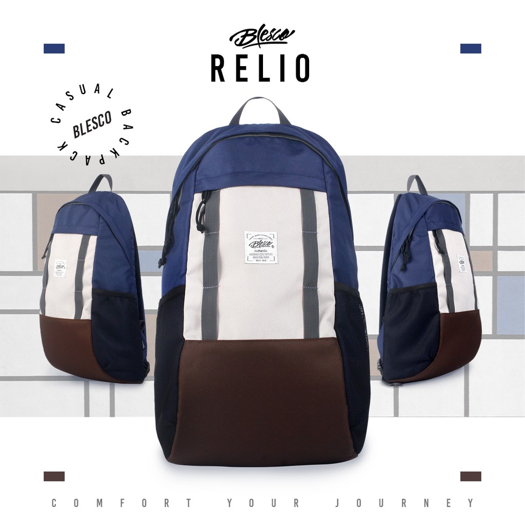 Tas Punggung Pria Warna Navy - Blesco Relio Tas Kuliah Casual milenial