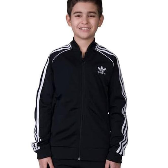 2OA2 ADIDAS ORIGINAL JUNIOR SST TOP JACKET BLACK WHITE FOR KIDS BS6U
