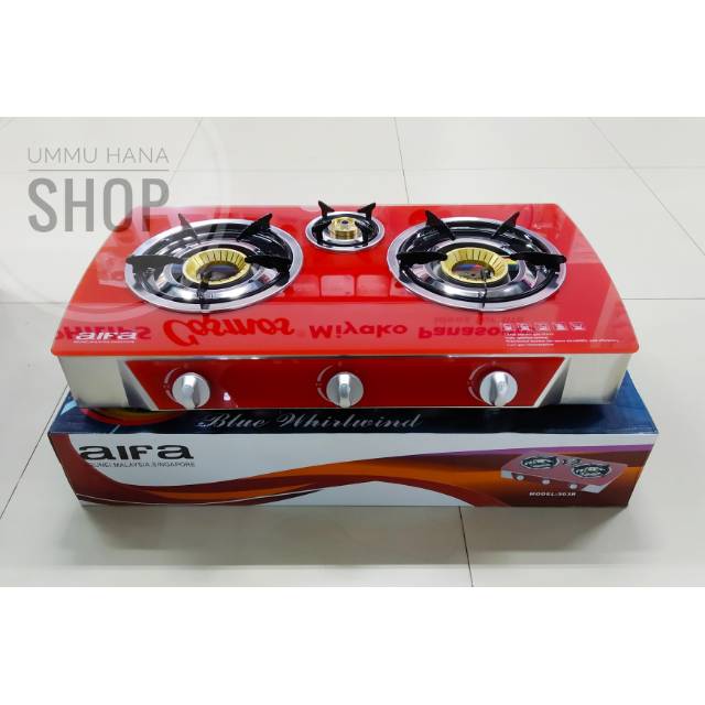 AIFA singapore kompor gas kaca 3 tungku 503R