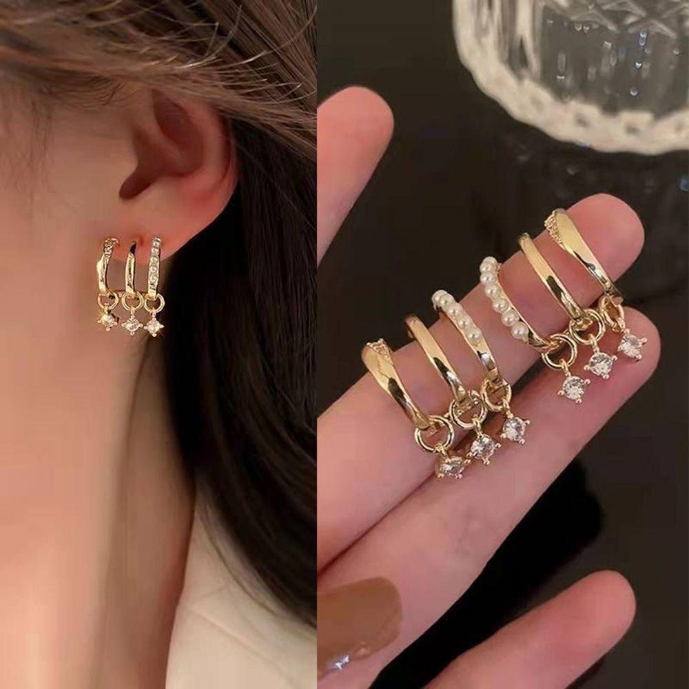 Lily Peal Telinga Baris Trendi Wanita Jewellry Gadis Aksesoris Berlian Stud