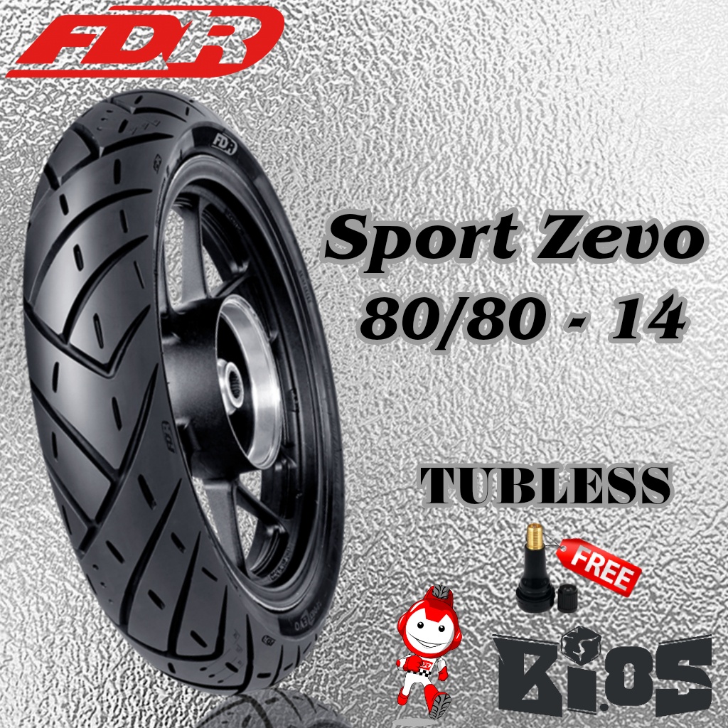 BAN FDR SPORT ZEVO 80/80-14 TUBELESS UNTUK MOTOR MATIC RING 14