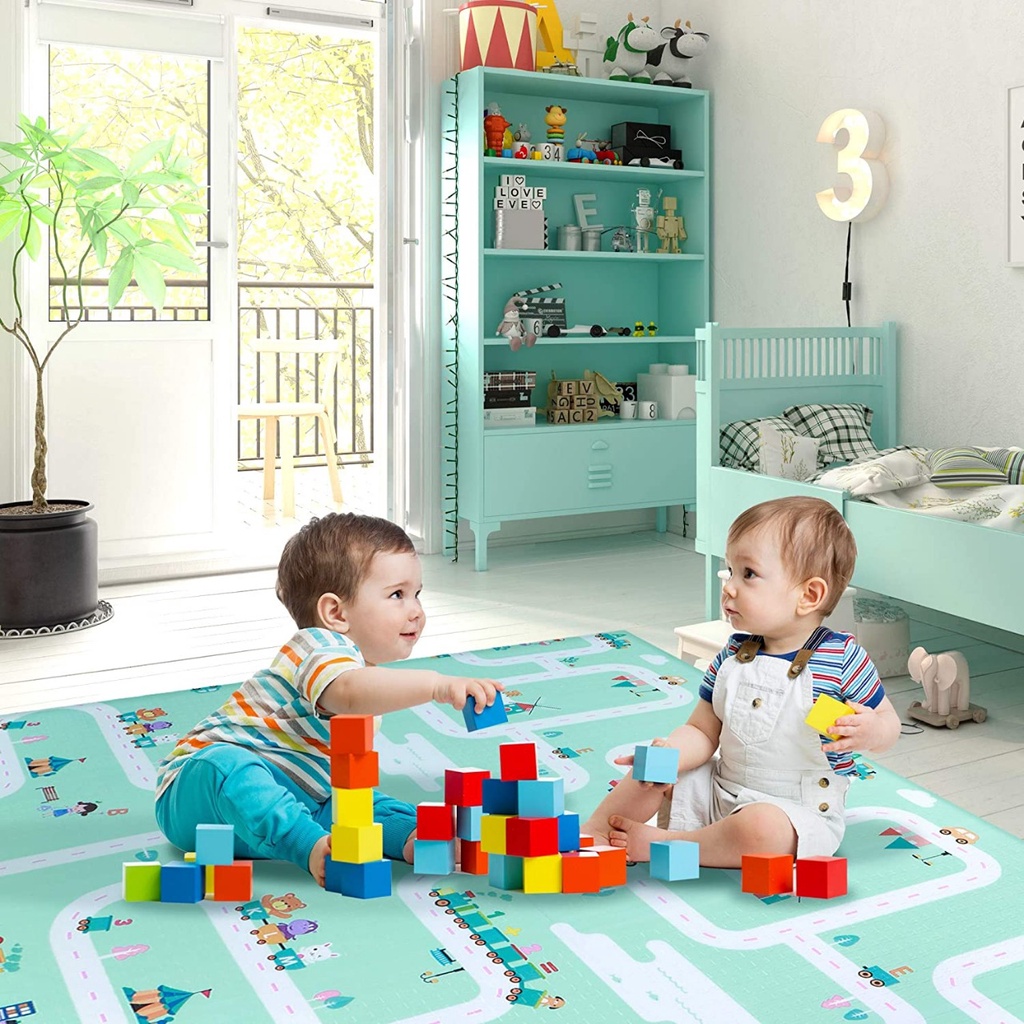 Barnik88 Karpet Lipat Playmat Bayi Bolak balik Premium Tikar Lipat Bayi Gambar Kualitas Impor Multifungsi