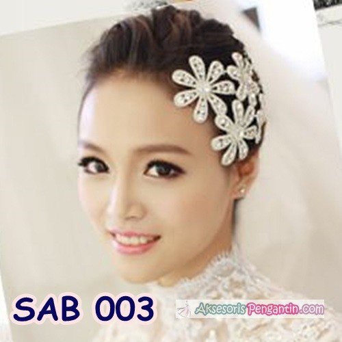 [PRODUK TERBATAS] JEPIT RAMBUT HAIRPIECE AKSESORIS PESTA BUNGA SILVER MINI SAB003