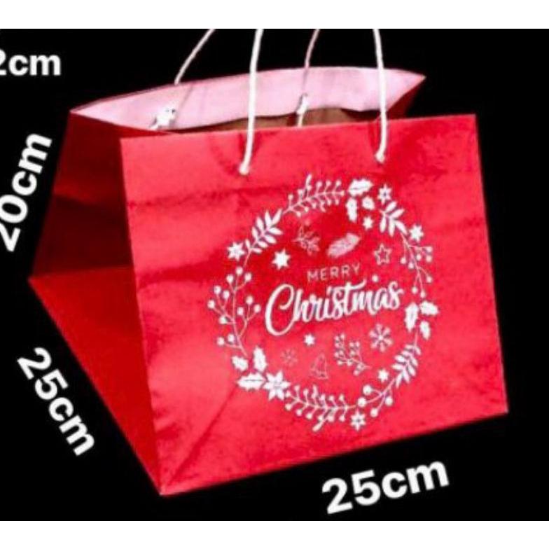 

PAPERBAG NATAL CHRISTMAS 25X25X20CM CAKE HAMPERS TERLARIS
