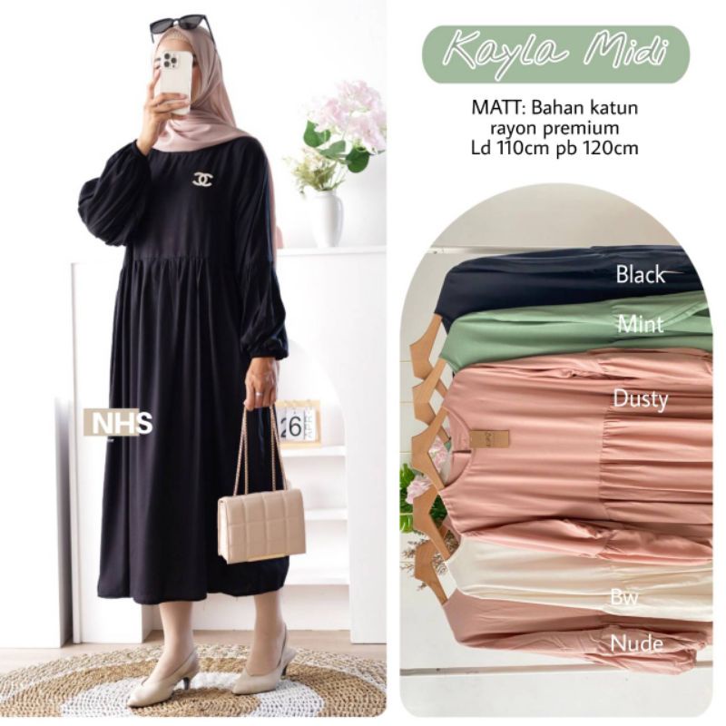 Kayla midi dress murah