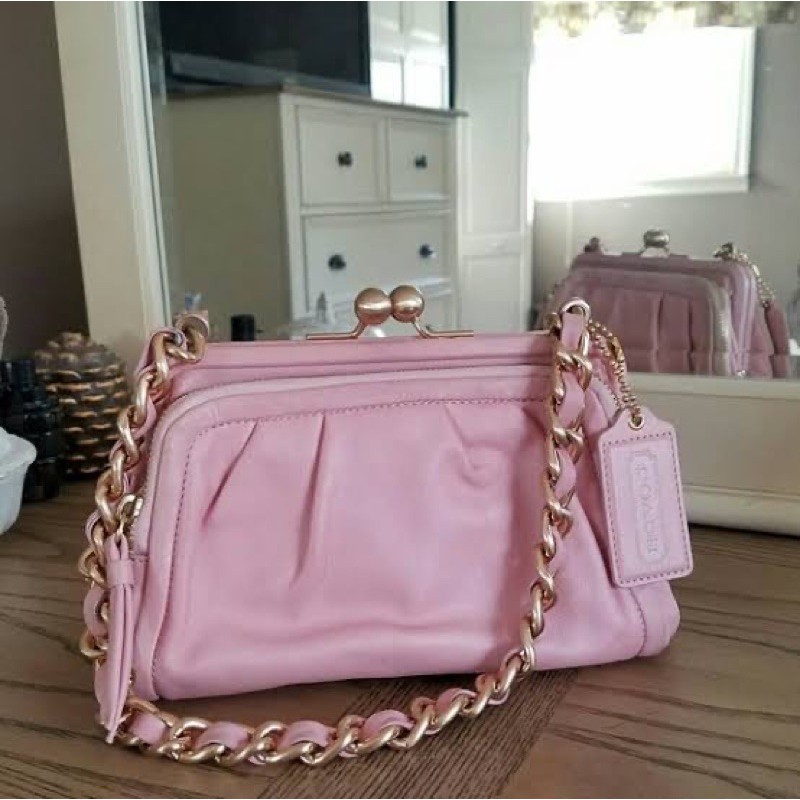 Coach Parker Kisslock Pink Preloved Handbag