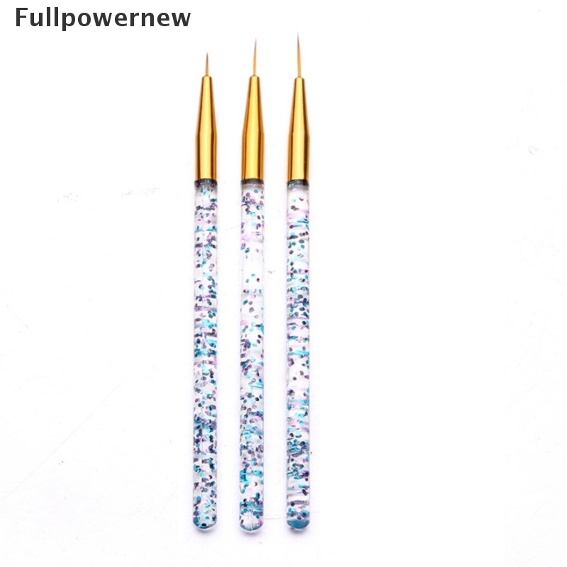 [FULL] 3Pcs Acrylic Stripe Nail Brush Set 3D Tips Manicure Ultra-thin Line Drawing Pen