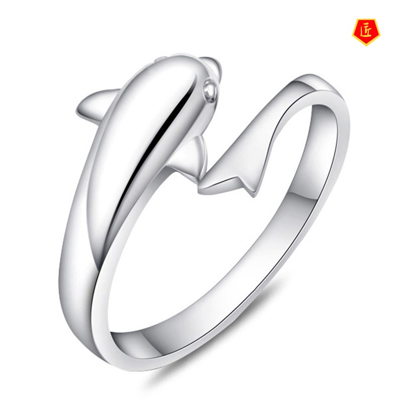 [Ready Stock]Simple Personality Silver Dolphin Ring