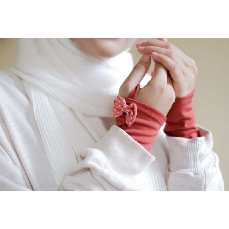 Jual Handsock Muslimah Premium Handsock Salma ribbon