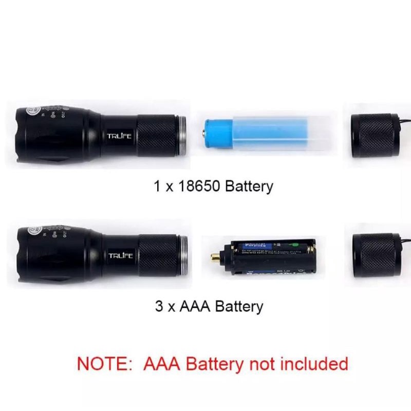 Senter LED Cree XM -L2 8000 Lumens paket tactical