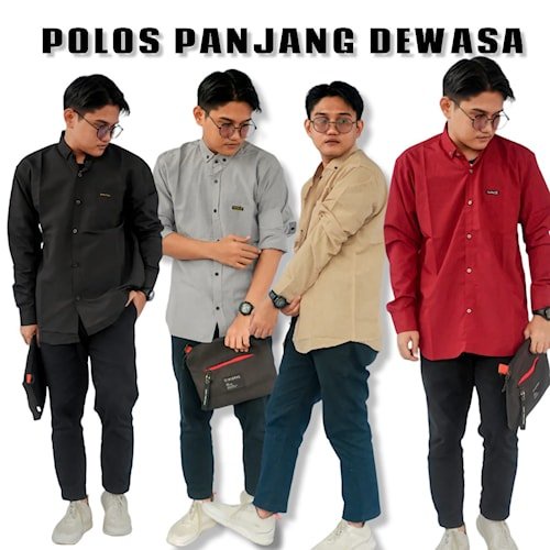 Kemeja Polos Pria Lengan Panjang Model Slimfit Baju Hem Lengan Tangan Panjang Cowok Dewasa Remaja