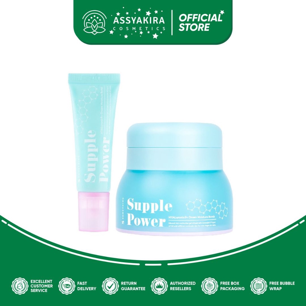 SOMETHINC Supple Power Hyaluronic9+Onsen Moisture Bomb Gel - Krim Pagi dan Malam (Kulit Sensitif)