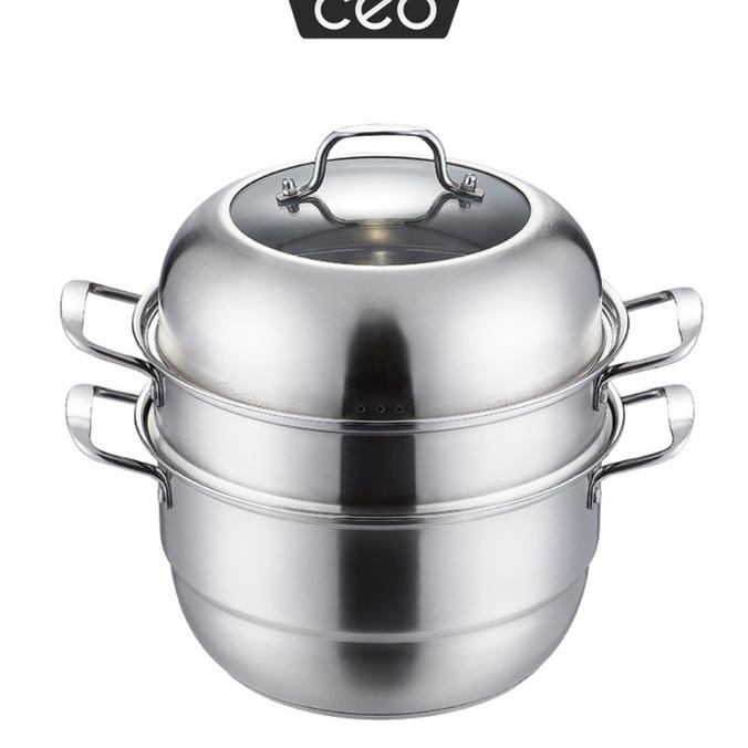 CEO Panci Steamer 3 Tingkat Stainless Steel Set Panci Kukus Stainless