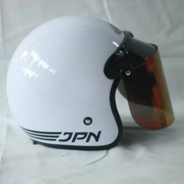 Helm Retro Bogo JPN Original Putih Glossy | JPN Original Full Cat