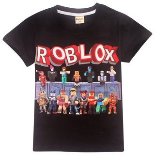Roblox Summer Boys Top Kids Print Cotton Short Sleeve Casual T Shirt Shopee Indonesia - boys shirts ids roblox