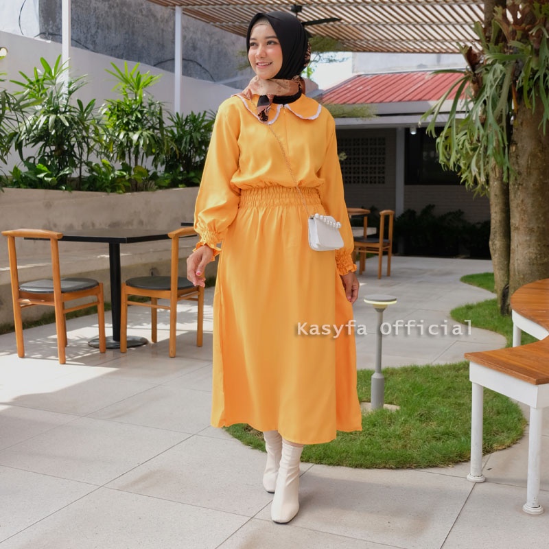 AULYA GAMIS KERAH RENDA // ALICE DRESS KERUT PINGGANG