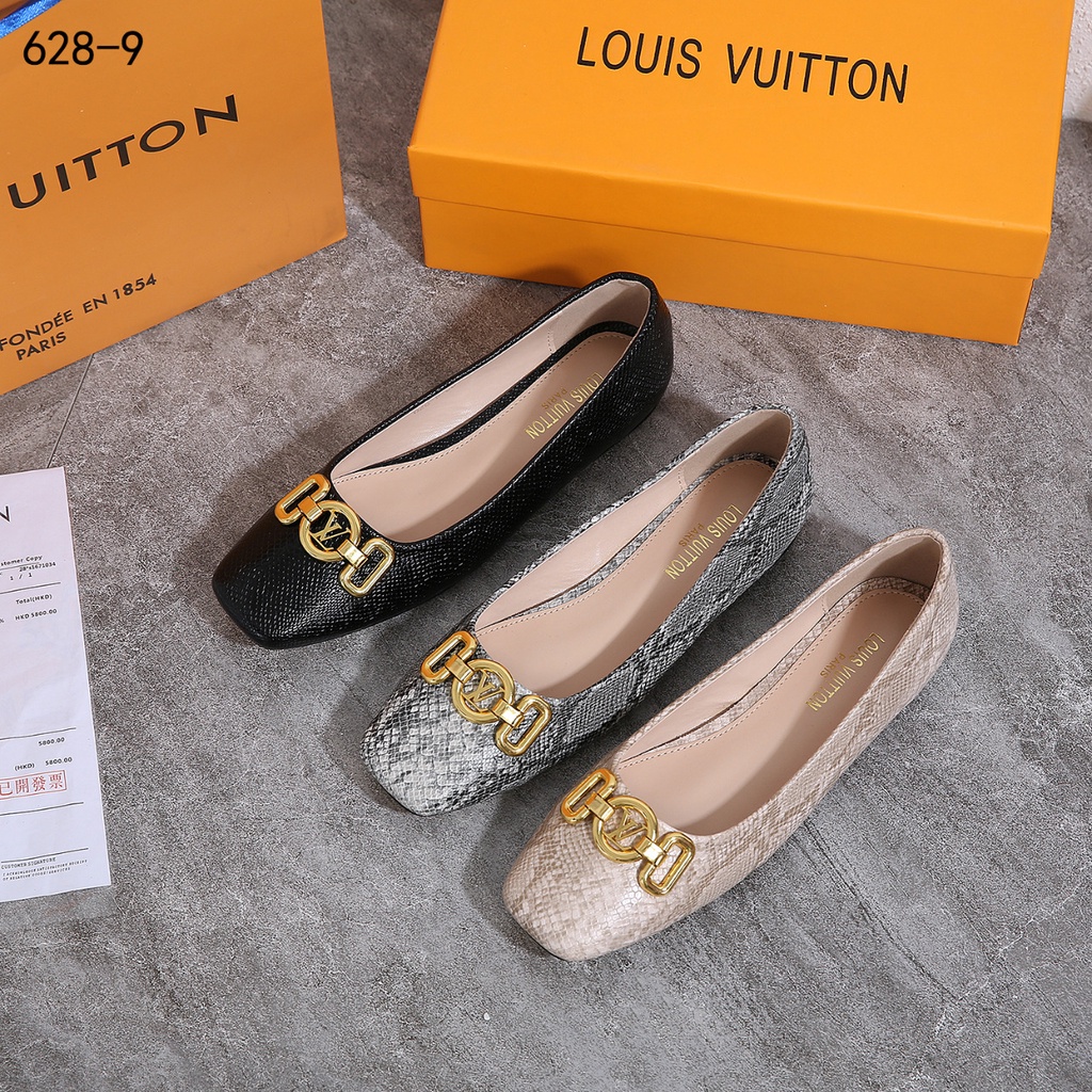 Ballet Flat Shoes in  Leather Snake Print #628-9