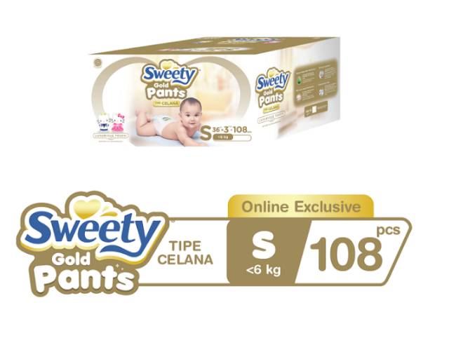 Sweety Gold Pants Kemasan Kardus - S108/M102/L84/XL78/XXL66