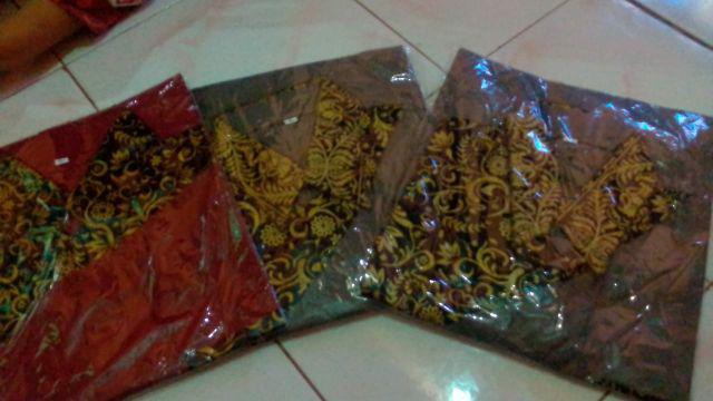 Asifa Batik Hrb026 Kenongo Kemeja Tosca Pendek Pekalongan Padi M L Xl Sogan Tulis Halus Kemeja Batik