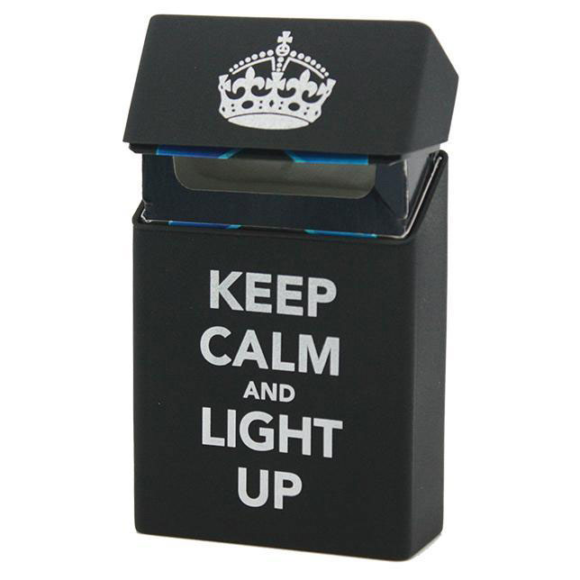 Cover Kotak Rokok Silicone Motif Keep Calm and light Up - Hitam