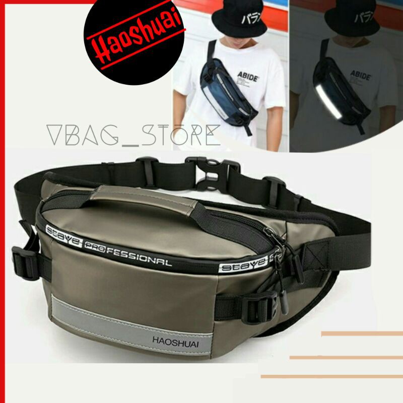 Tas Pria Tas Selempang Pria IMPORT/Tas Selempang Cowok/Tas Selempang Laki Laki/Tas HAOSHUAI ANTI AIR