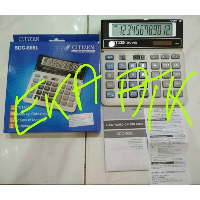 

Kalkulator Citizen Sdc-868L Asli Original / Electronic Calculator 868L