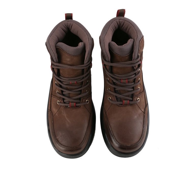 SEPATU BOOT CASUAL JIM JOKER PRIA ORIGINAL KULIT ASLI COKLAT JJ35