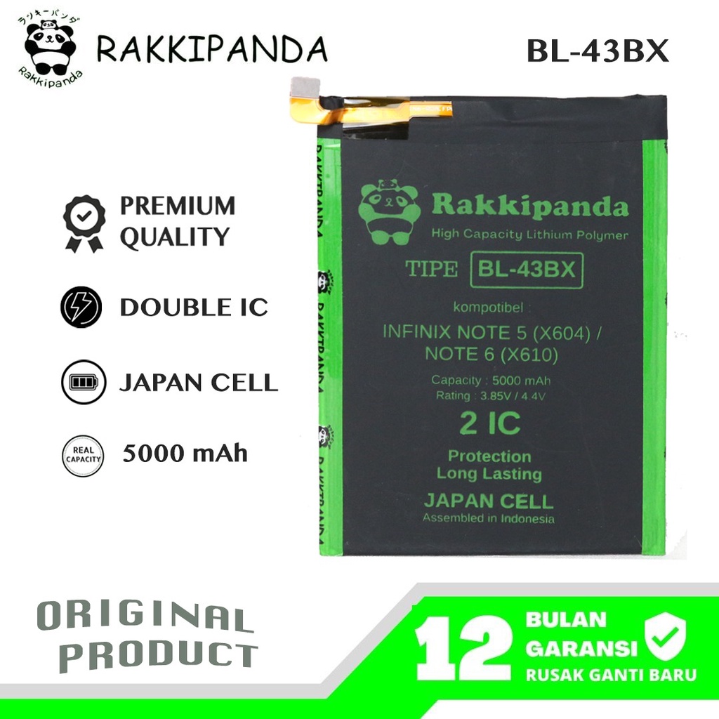 RakkiPanda - BL-43BX Infinix Note 5 X604 / Note 6 X610 Batre Batrai Baterai