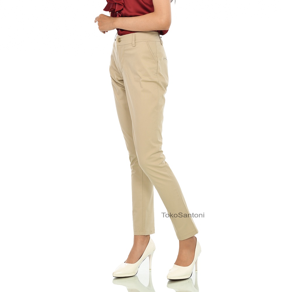 Celana Chino Wanita Katun Twill Pensil Skinny Celana Katun Wanita Celana Kantor Chino Pants Celana Panjang Celana Formal