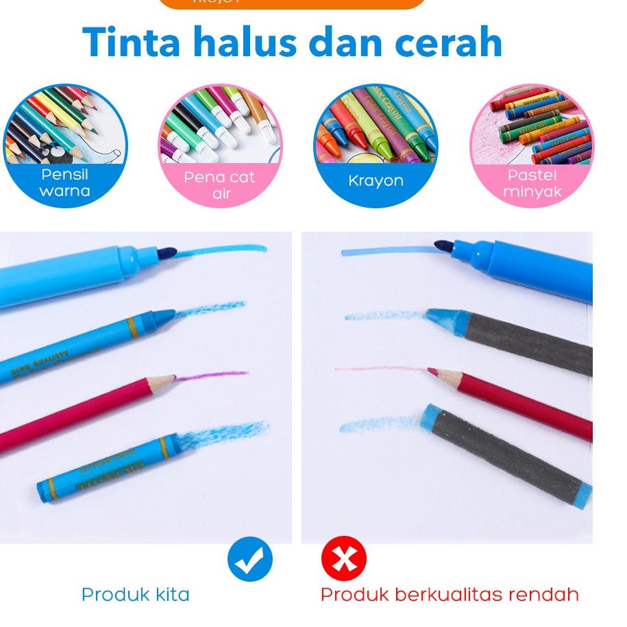 

Model Trending TROJOY Drawing Crayon Art Set 150 Pcs Drawing Pen Art Set Alat Melukis Anak Premium