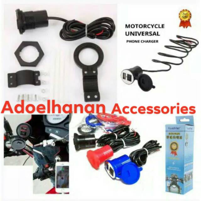 Charger Motor Anti Air USB Dengan Tombol ON OFF
