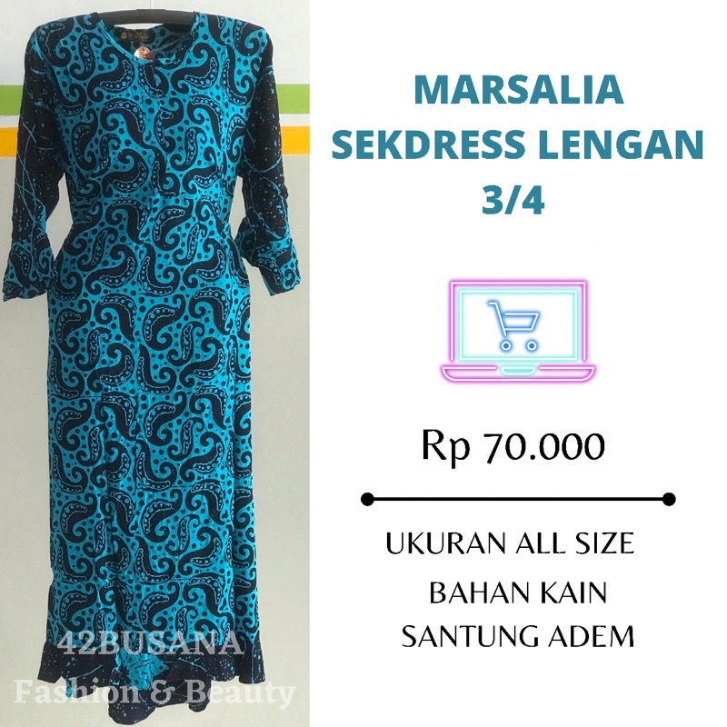 Marsalia Sekdres | Daster | Batik Asli Pekalongan | Bahan Kain Santung